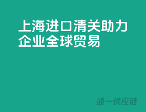 上海进口清关，助力企业全球贸易！