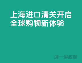 上海进口清关，开启全球购物新体验
