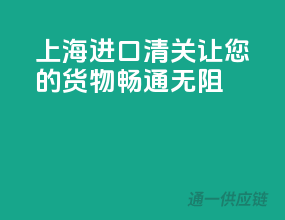 上海进口清关，让您的货物畅通无阻