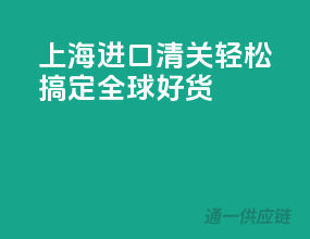 上海进口清关，轻松搞定全球好货
