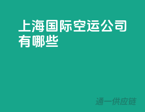 上海国际空运公司有哪些