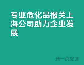专业危化品报关，上海公司助力企业发展