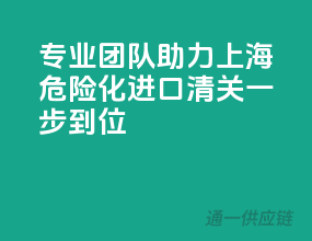 专业团队助力，上海危险化进口清关一步到位