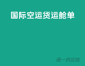 国际空运货运舱单