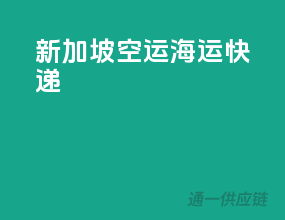 新加坡空运海运快递