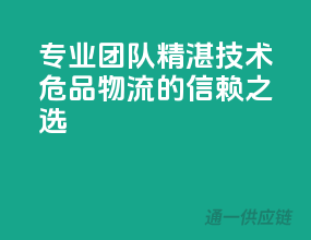 专业团队，精湛技术——危品物流的信赖之选