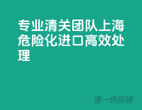 专业清关团队，上海危险化进口高效处理