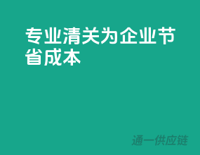 专业清关，为企业节省成本