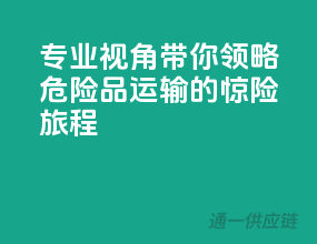 专业视角，带你领略危险品运输的惊险旅程