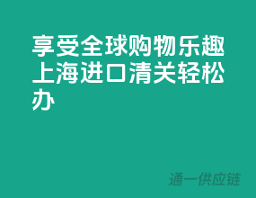 享受全球购物乐趣，上海进口清关轻松办