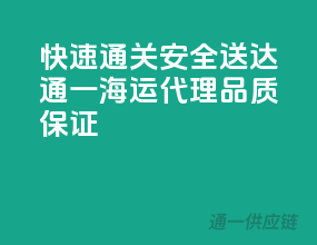 快速通关，安全送达，通一海运代理，品质保证！