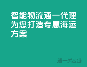 智能物流，通一代理，为您打造专属海运方案！