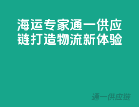 海运专家，通一供应链打造物流新体验