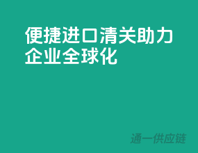 便捷进口清关，助力企业全球化