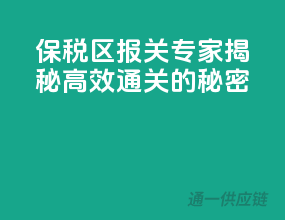保税区报关专家：揭秘高效通关的秘密