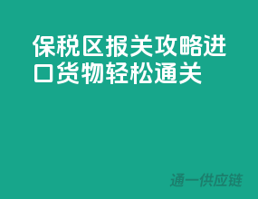 保税区报关攻略：进口货物轻松通关