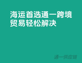 海运首选通一，跨境贸易轻松解决