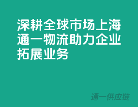 深耕全球市场，上海通一物流助力企业拓展业务