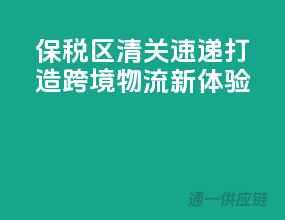 保税区清关速递，打造跨境物流新体验
