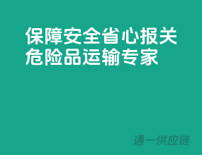 保障安全，省心报关，危险品运输专家