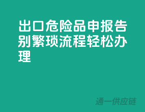 出口危险品申报，告别繁琐流程，轻松办理！