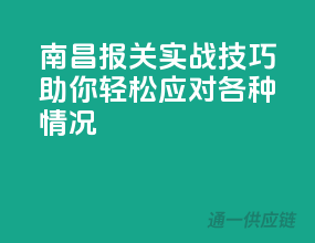 南昌报关实战技巧：助你轻松应对各种情况