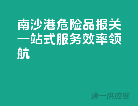 南沙港危险品报关一站式服务，效率领航！
