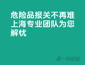 危险品报关不再难，上海专业团队为您解忧