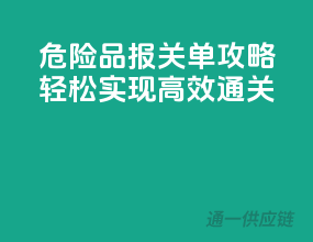 危险品报关单攻略，轻松实现高效通关