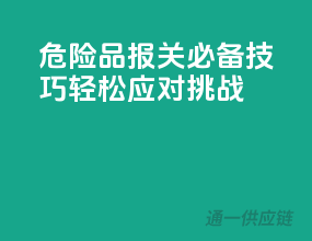 危险品报关必备技巧，轻松应对挑战