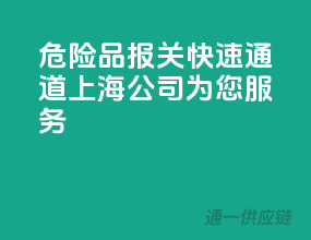 危险品报关快速通道，上海公司为您服务