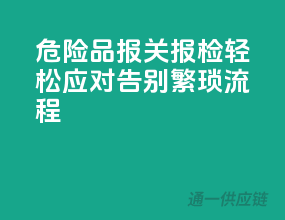 危险品报关报检，轻松应对，告别繁琐流程