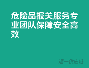 危险品报关服务，专业团队保障安全高效