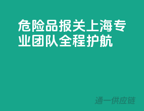 危险品报关，上海专业团队全程护航
