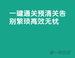 【一键通关】预清关，告别繁琐，高效无忧！