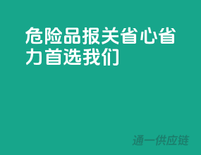 危险品报关，省心省力，首选我们