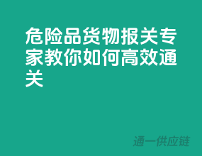 危险品货物报关，专家教你如何高效通关！