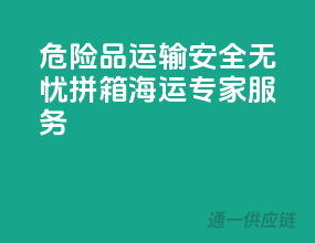 危险品运输安全无忧，拼箱海运专家服务