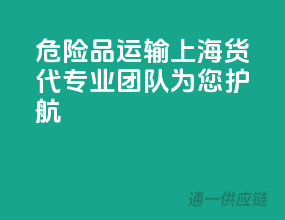 危险品运输，上海货代专业团队为您护航
