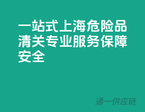 一站式上海危险品清关，专业服务保障安全