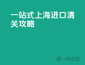 一站式上海进口清关攻略