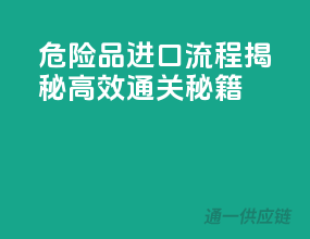 危险品进口流程揭秘：高效通关秘籍