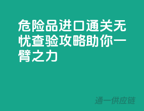 危险品进口通关无忧：查验攻略助你一臂之力