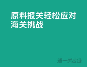 原料报关，轻松应对海关挑战