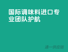 国际调味料进口，专业团队护航