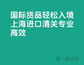 国际货品轻松入境！上海进口清关，专业高效！
