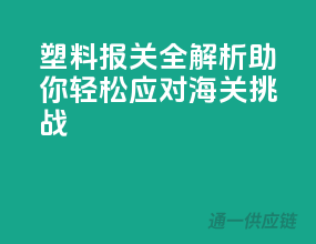 塑料报关全解析，助你轻松应对海关挑战