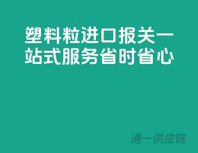 塑料粒进口报关一站式服务，省时省心！