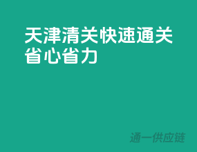 天津清关，快速通关，省心省力