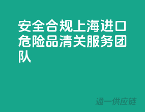 安全合规，上海进口危险品清关服务团队